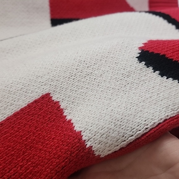 New! Anthropologie Maeve Graphic Monogram Sweater Red Black White Size Small - Picture 7 of 11